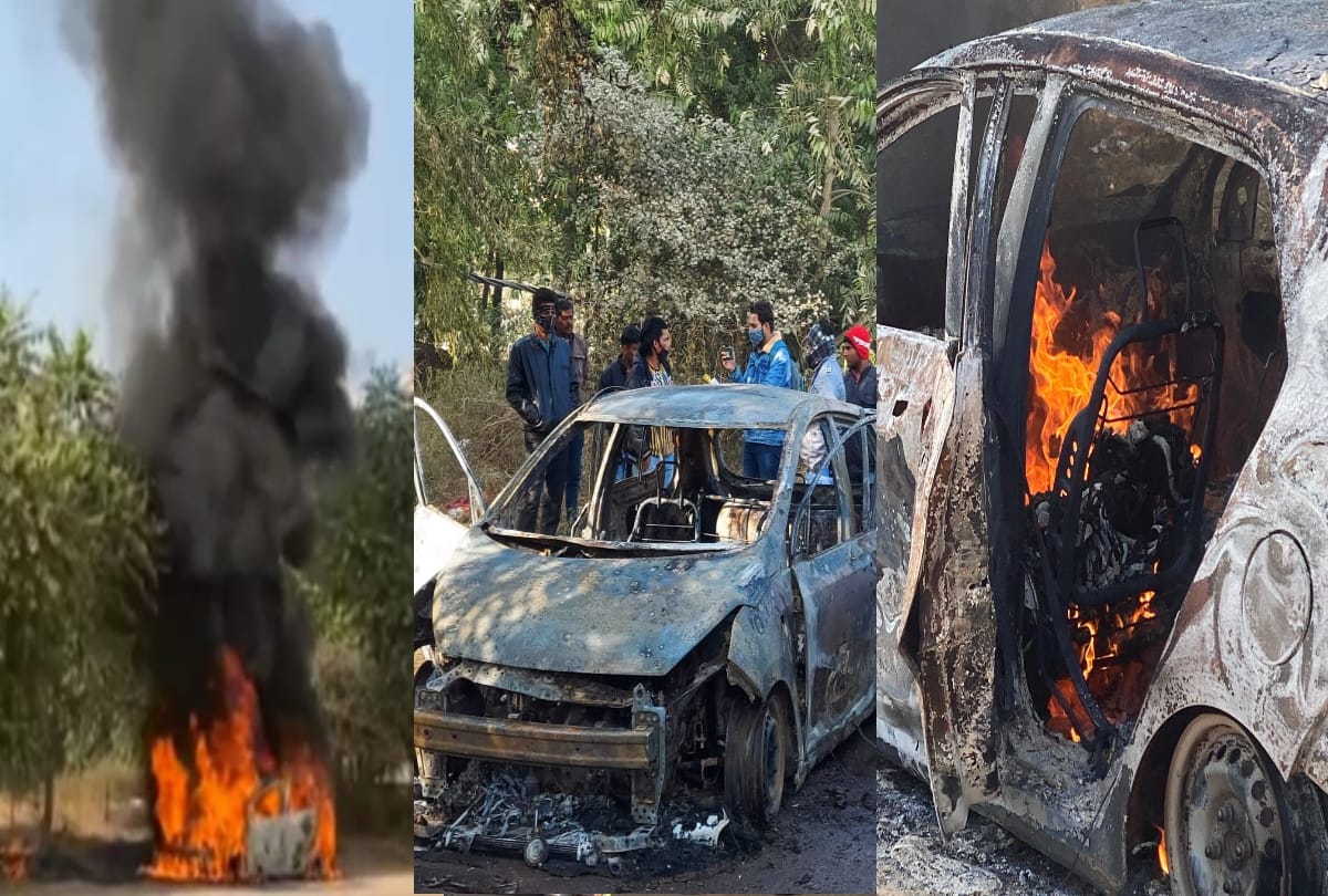 Faridabad car catches fire driver burn to death police probing matter
