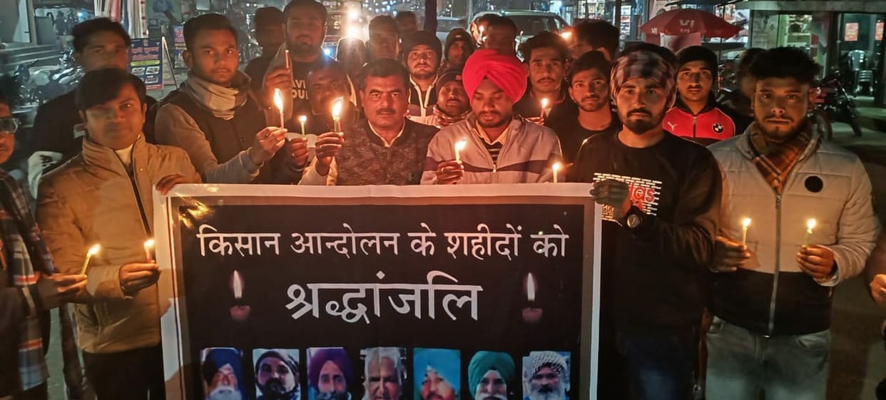 Candle March In Support of Farmers Support