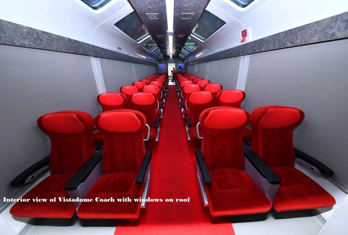 Indian Railways successfully completed 180 kmph speed trial of new design Vistadome tourist coach
