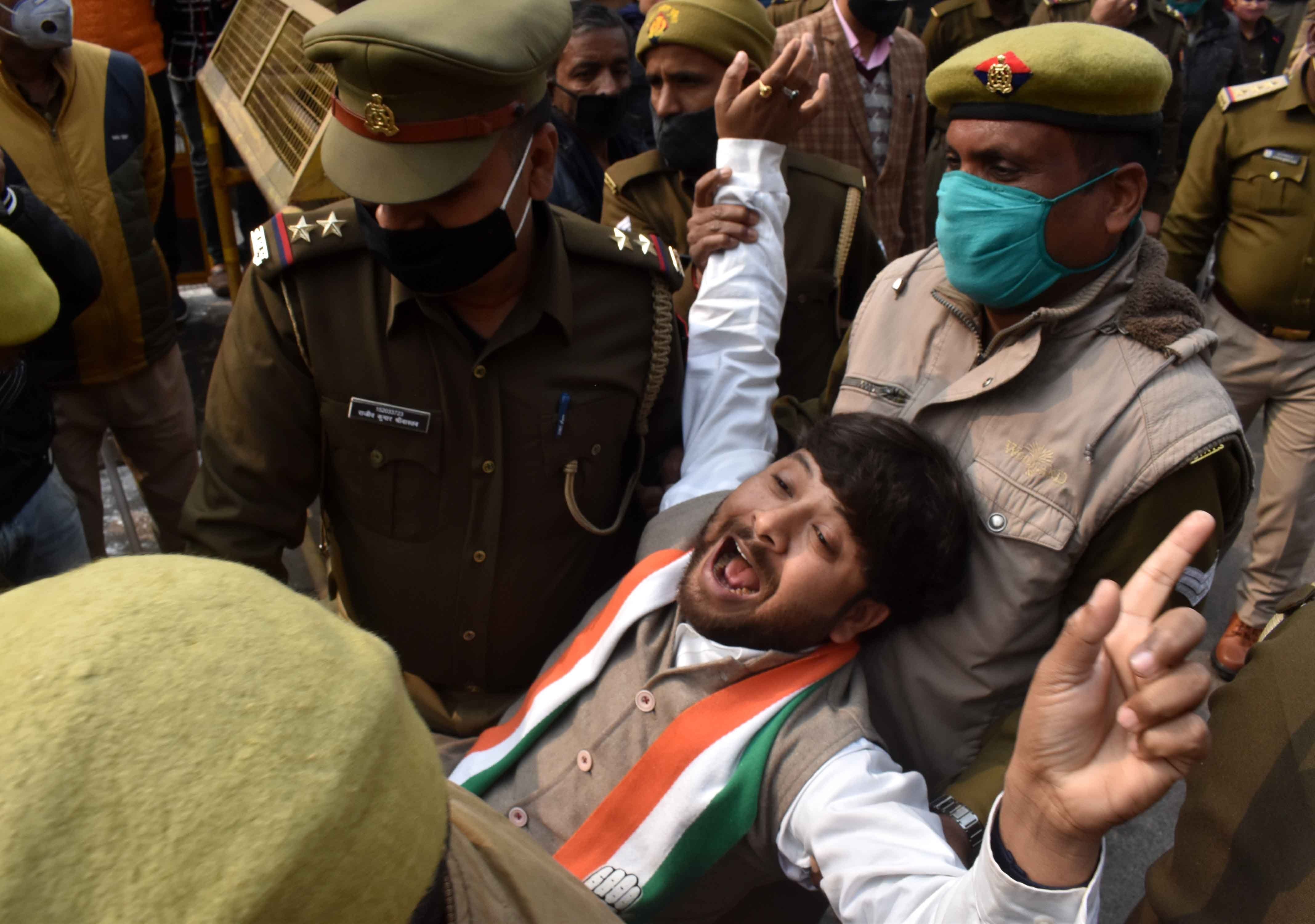 Congressman taking padyatra in city southern arrested again, said