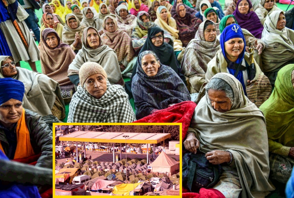 Women being part of the movement by staying in Tent City on the Singhu border