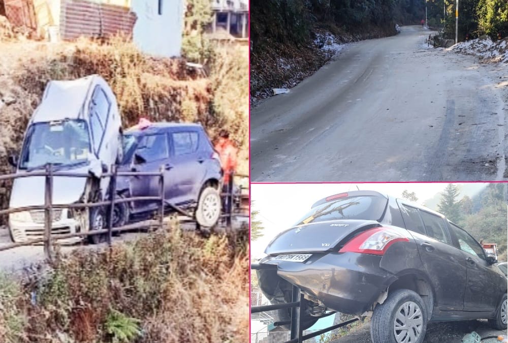 Uttarakhand Weather Latest News: Frost Become Danger in Mussoorie, Tourist Vehicles Slipping photos