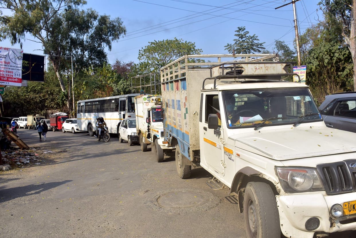 Jam blocked in the city even after the route diversion
