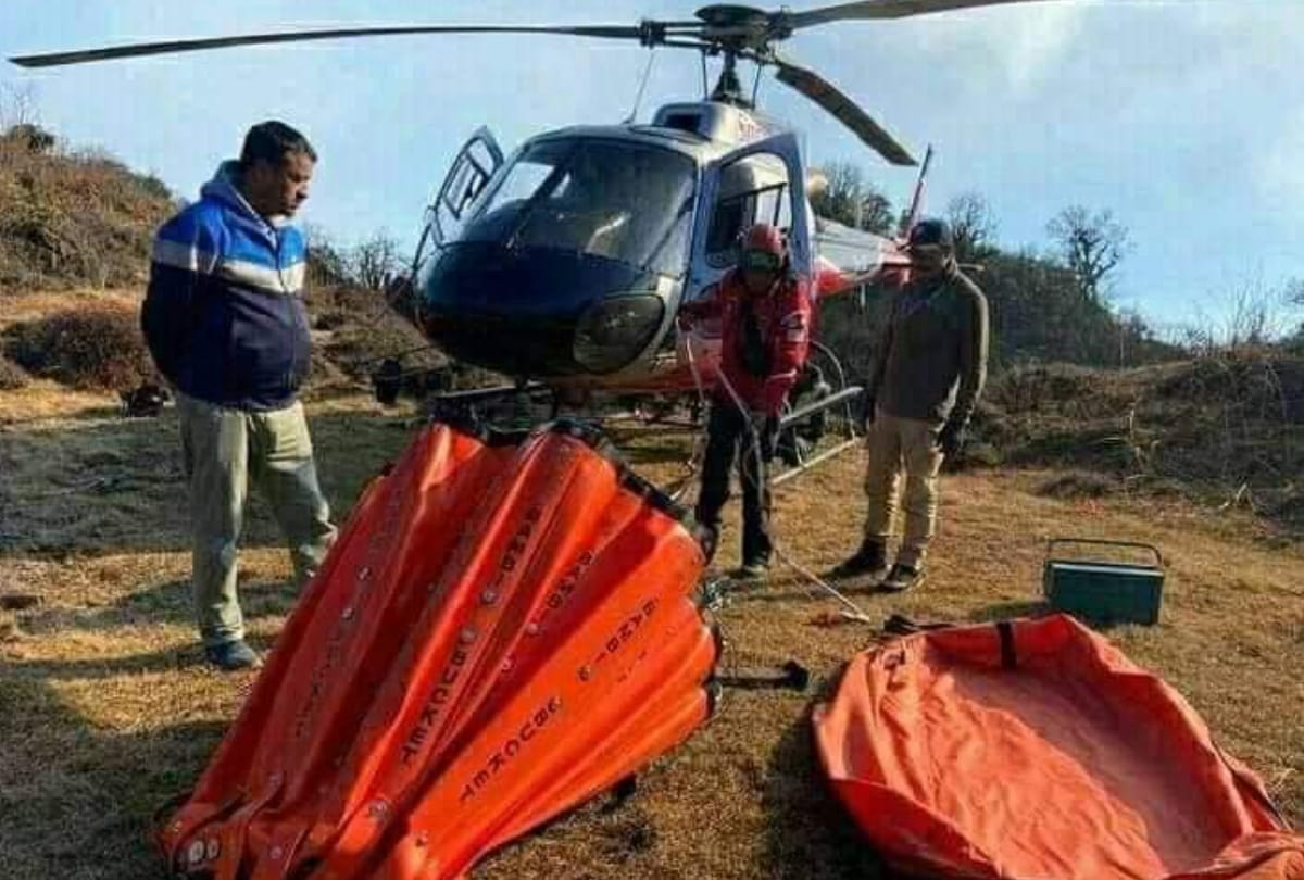 Massive fire in Pathibhara forest at Nepal