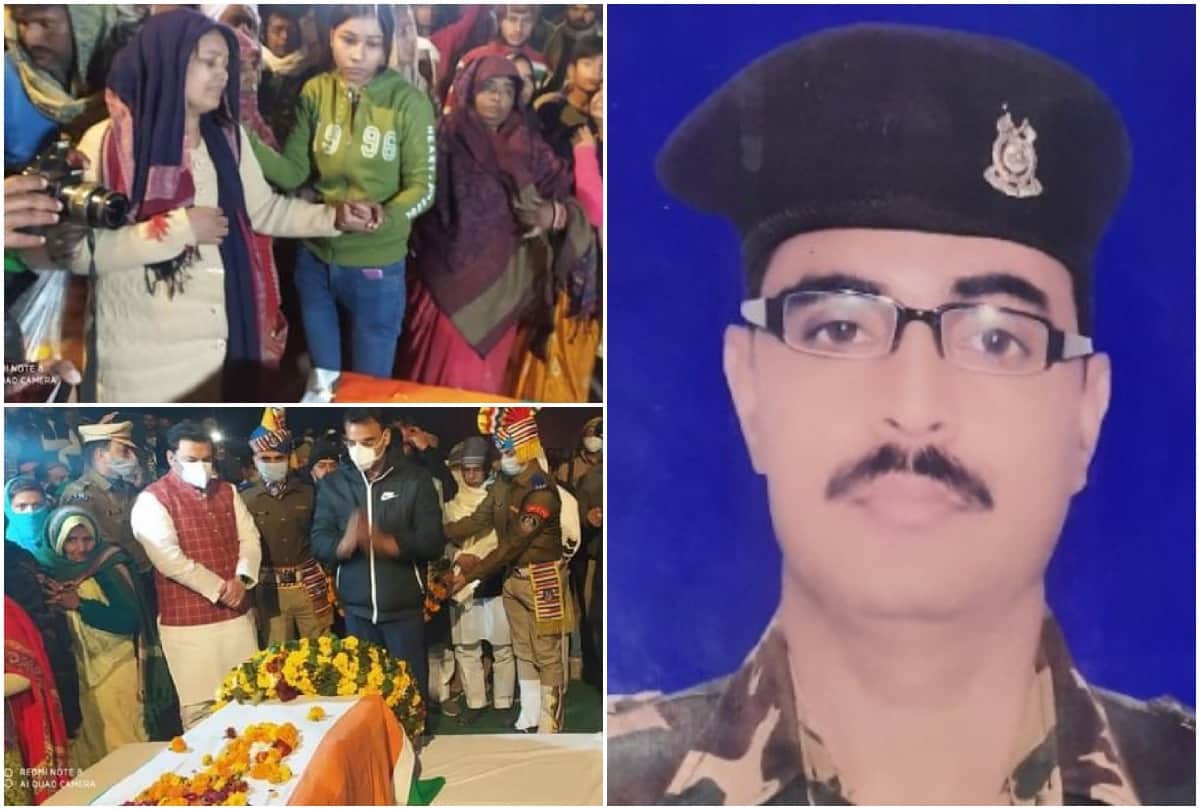 Last Rites of Martyer Netra Pal Singh performed at paternal Village in Aligarh