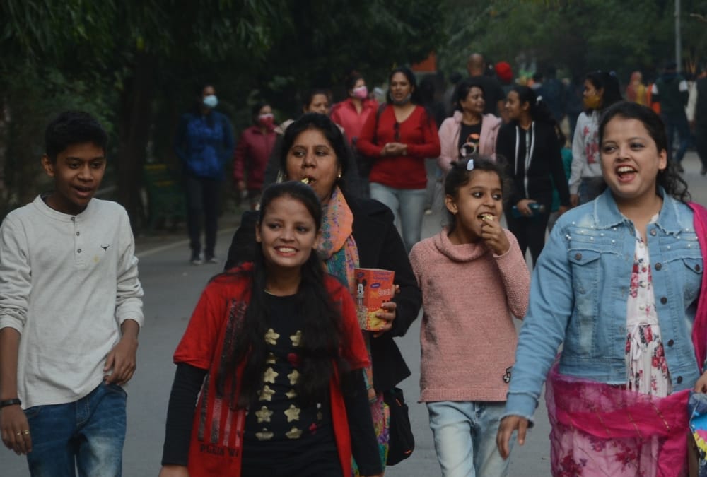 People preparing for new year celebration in Lucknow.