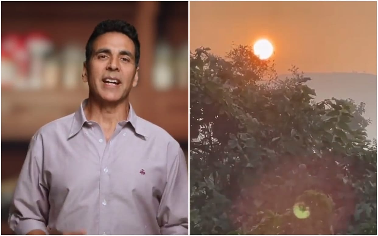 Akshay Kumar wishing his fans Happy New year dropped a video of the sunrise with Gayatri Mantra