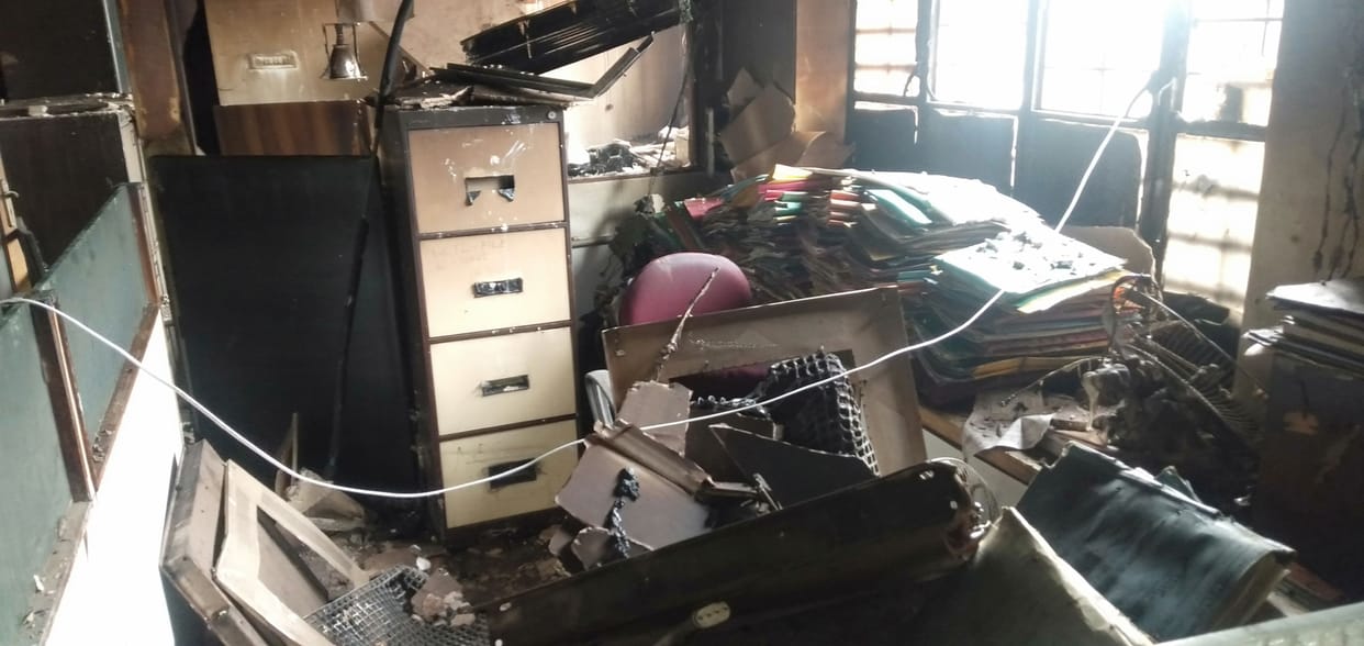 Union Bank of India caught fire