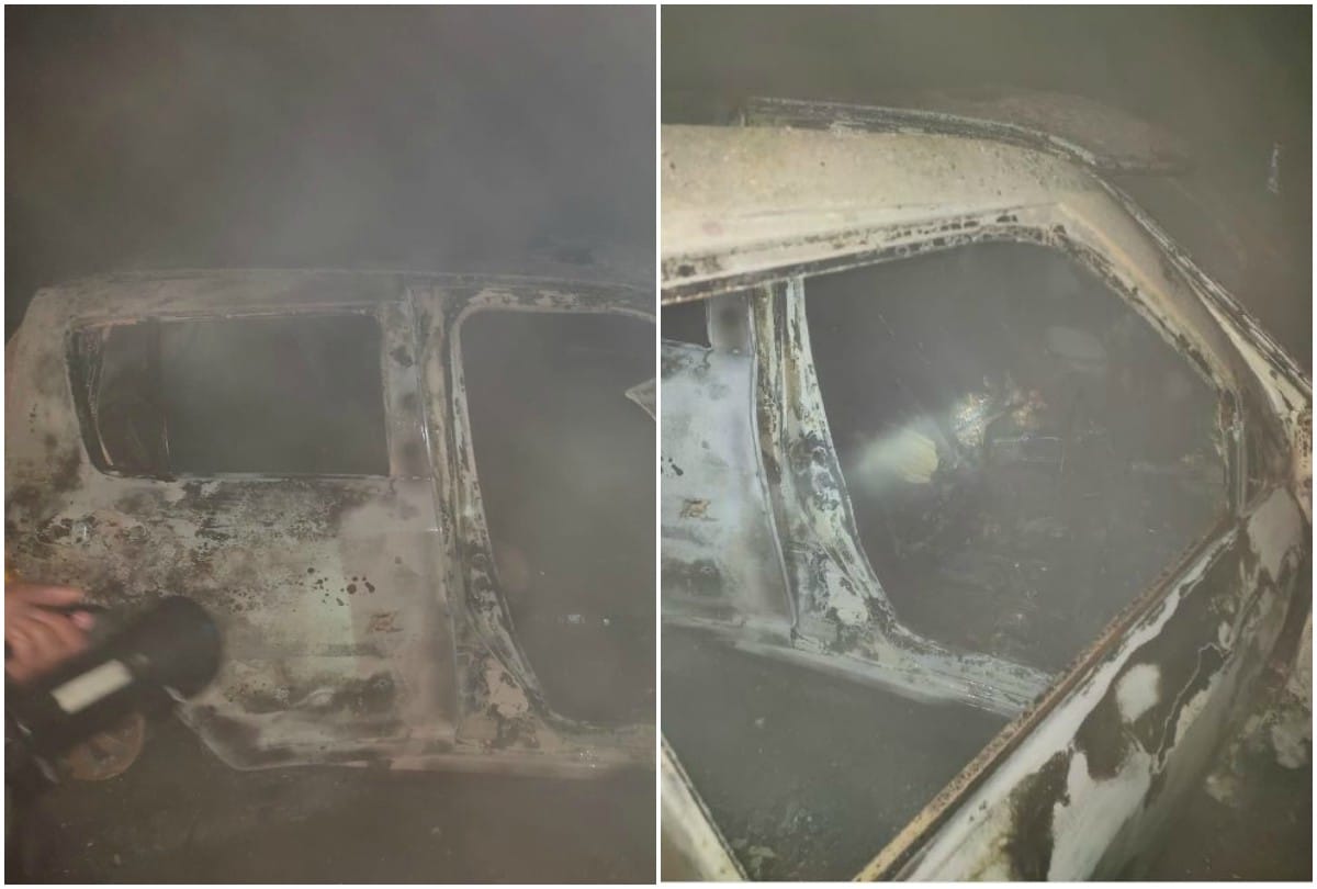 Fire In Car Wife Burn Alive At Agra Lucknow Expressway