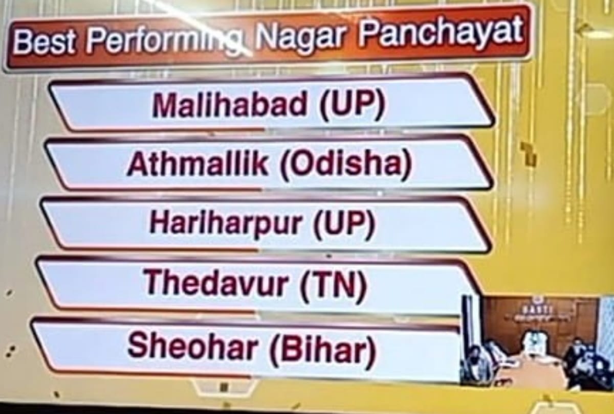 PM Narendra Modi gave award to Nagar Panchayat Hariharpur in Sant kabir nagar