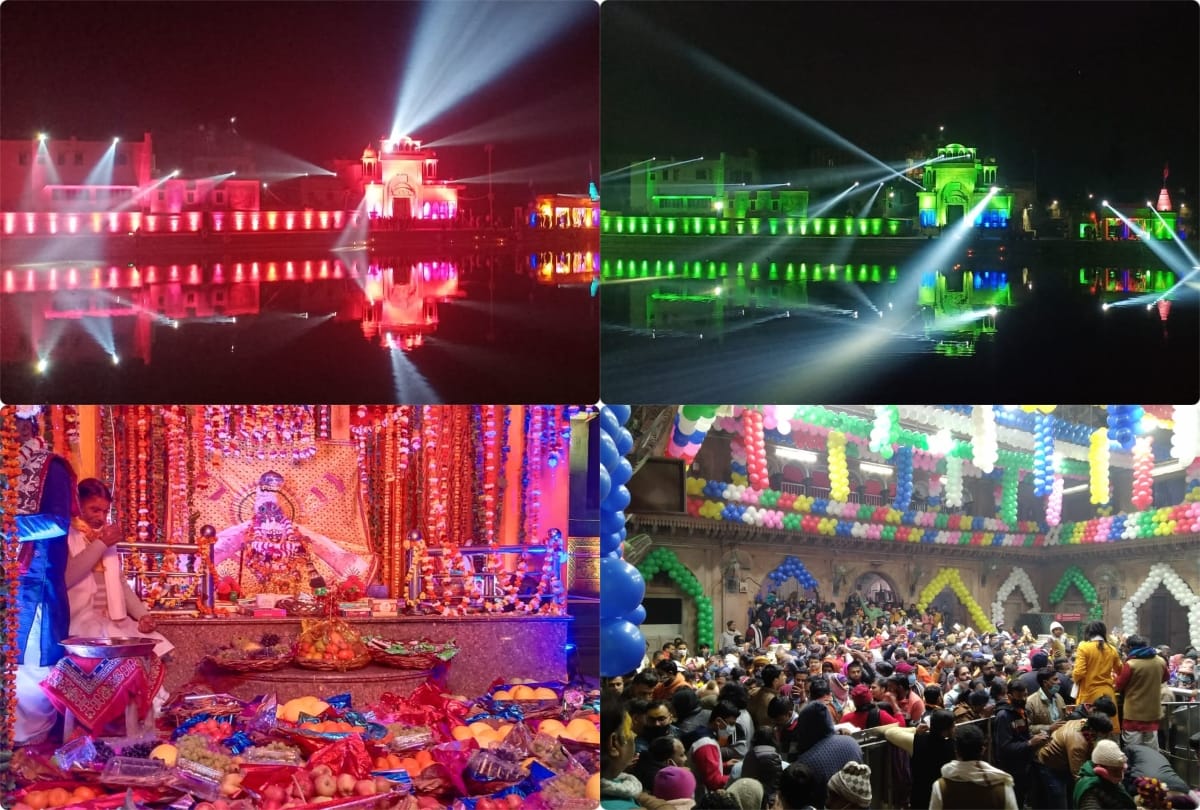 huge crowd of devotees gathering in temples of mathura vrindavan on new year 2021