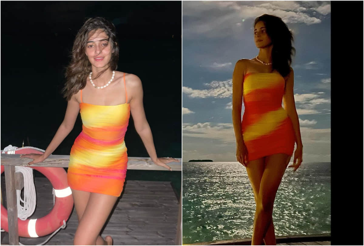 ananya panday sunflower bikini in maldive vacation viral on social media