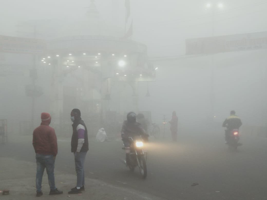 Fog and cold wave hit the first day of the year