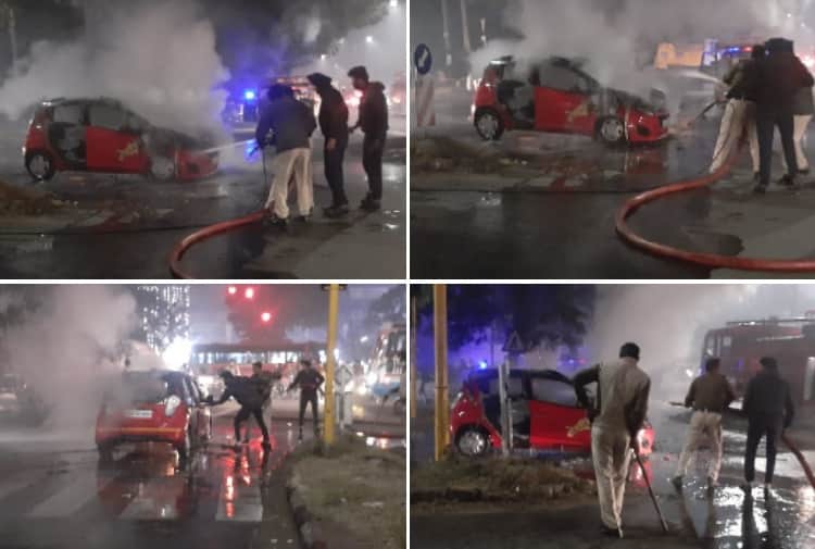 Chandigarh News in Hindi: Fire Breaks out in A Car in Chandigarh