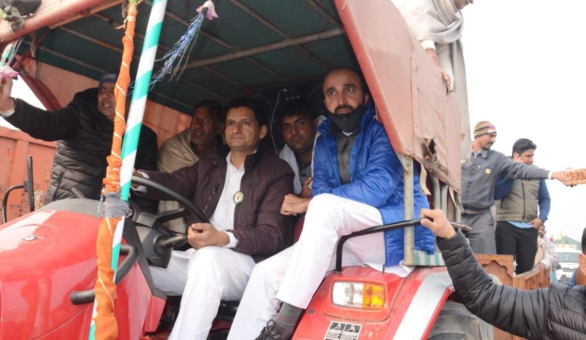 Deepender Singh Hooda spent the first day of the new year among the agitating farmers