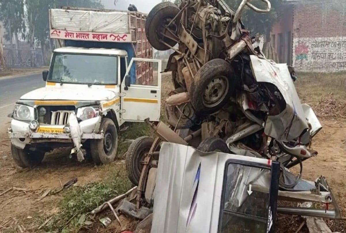 accident in fog four died in moradabad