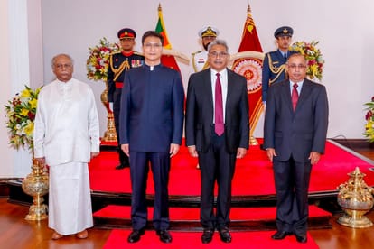 President Gotabaya Rajapaksa with China Ambassador Qi Zhenhong