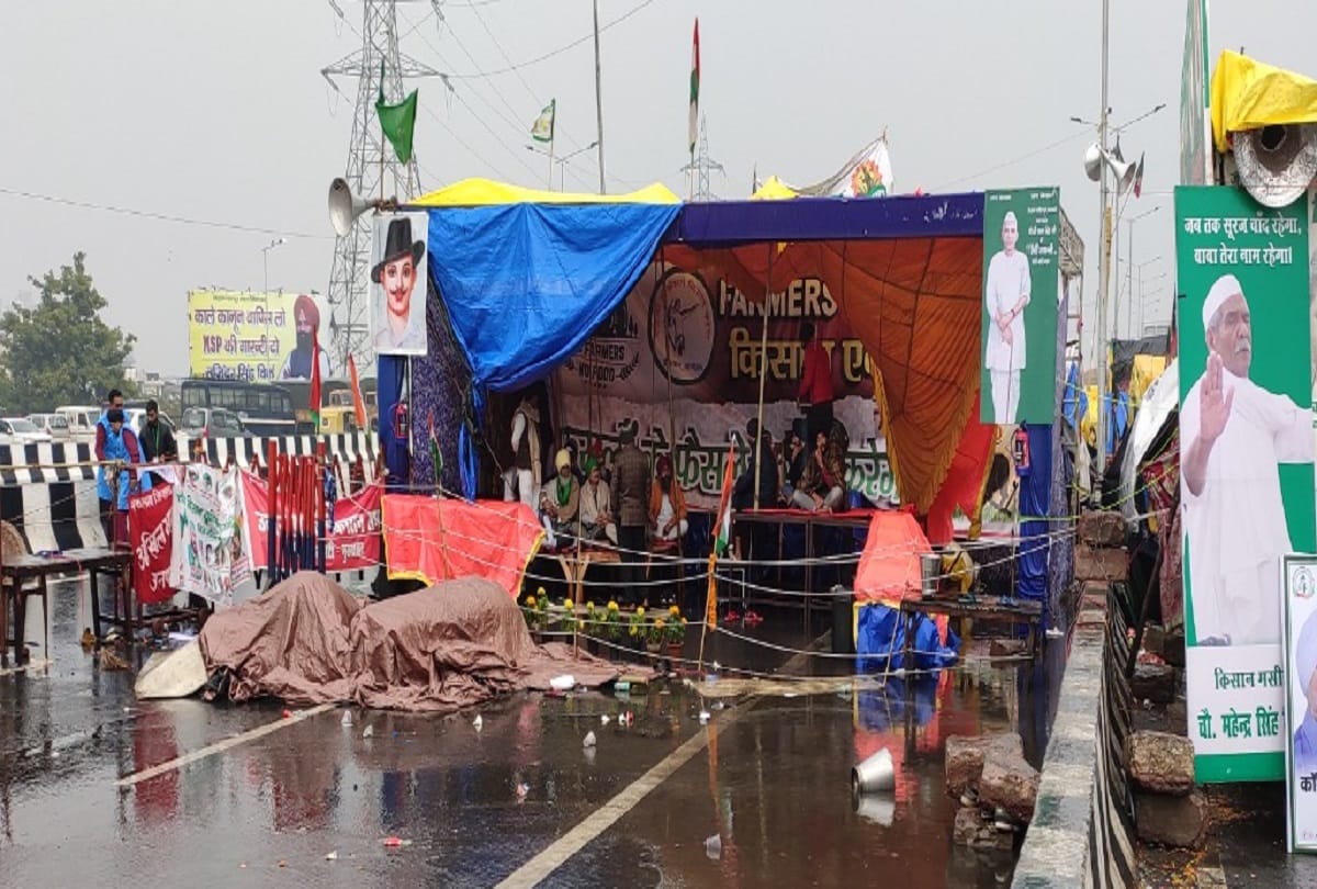 kisan andolan: rain could not stop 'high josh' of agitated farmers