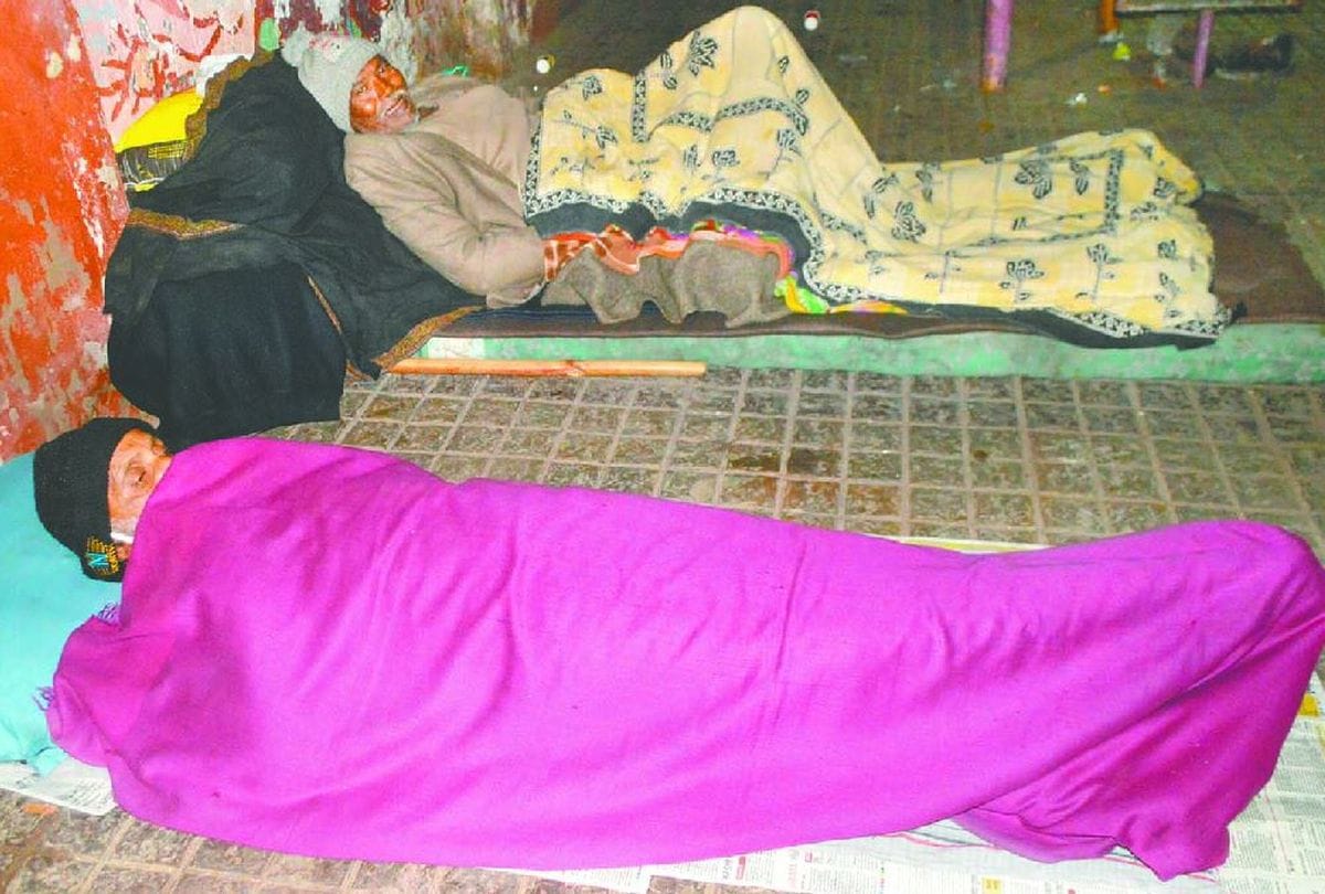 People Sleep At Footpath In Cold Winter Nights
