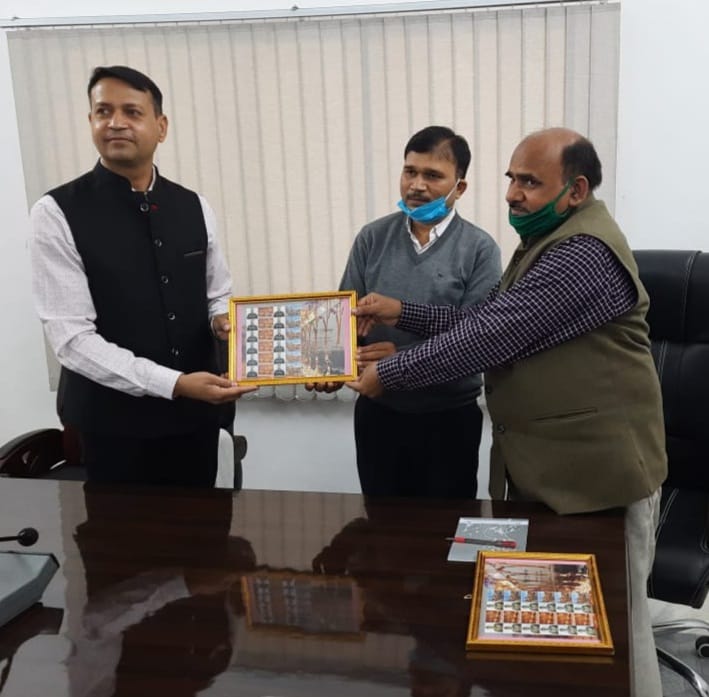 CRPF jawans photos on postage stamps in Varanasi my stamp scheme