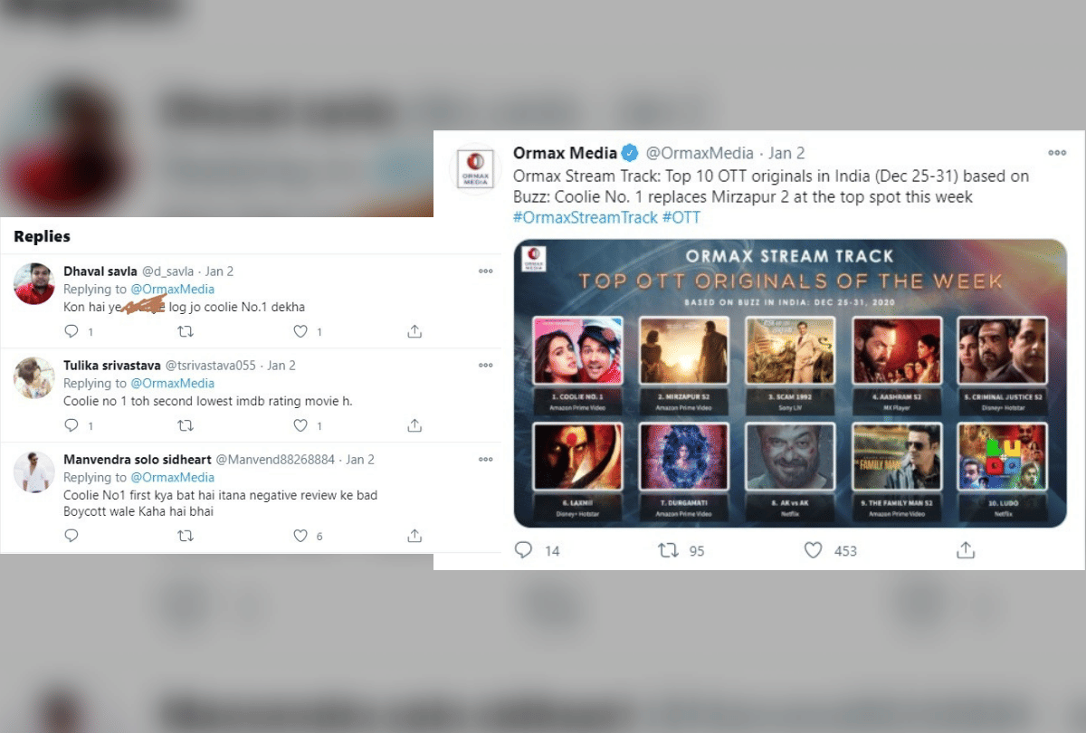 Coolie No 1 in Amazon Prime Video may be administrative changes