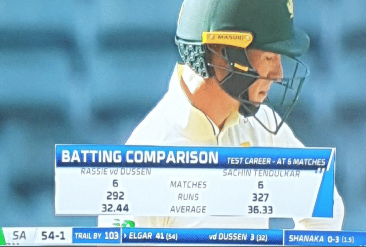 SA vs SL Fans troll official broadcaster SuperSport after they compare Rassie van der Dussen with Sachin Tendulkar