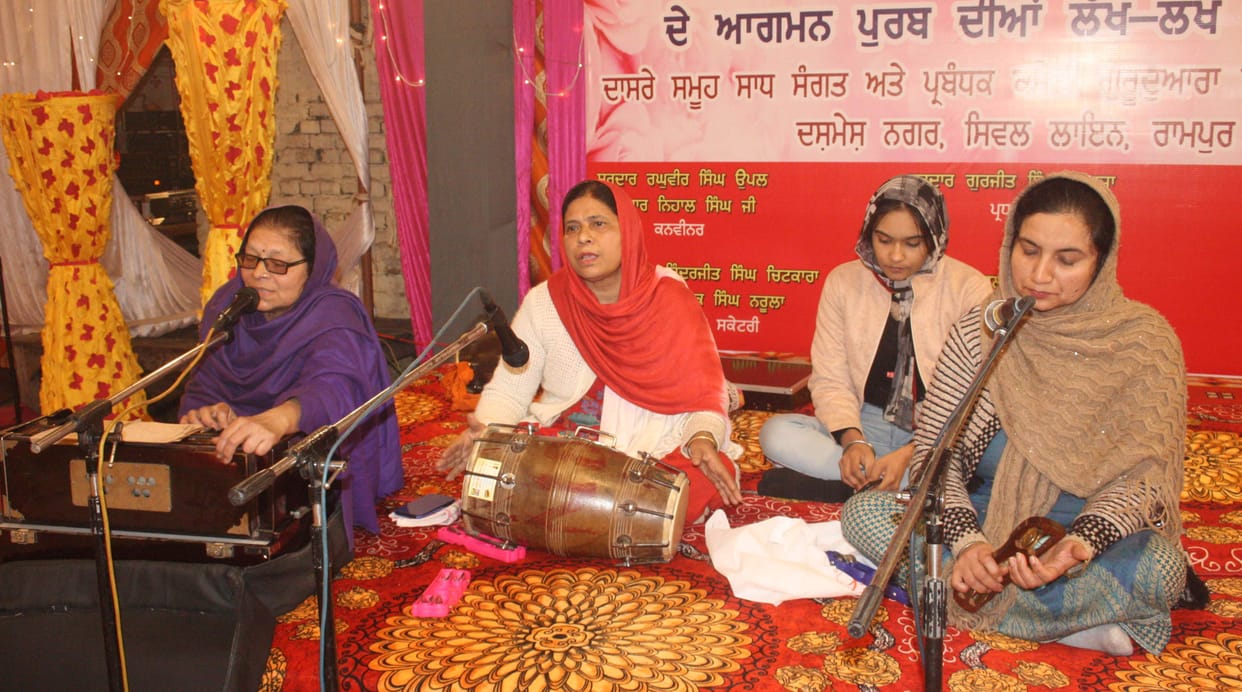 Night diwan decorated in gurmat samagam