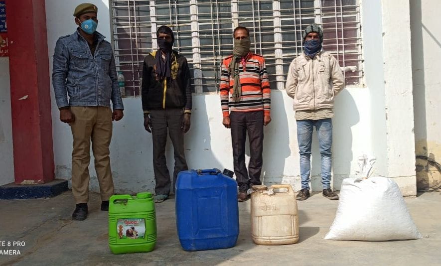 Villagers caught the thieves running away with stolen goods