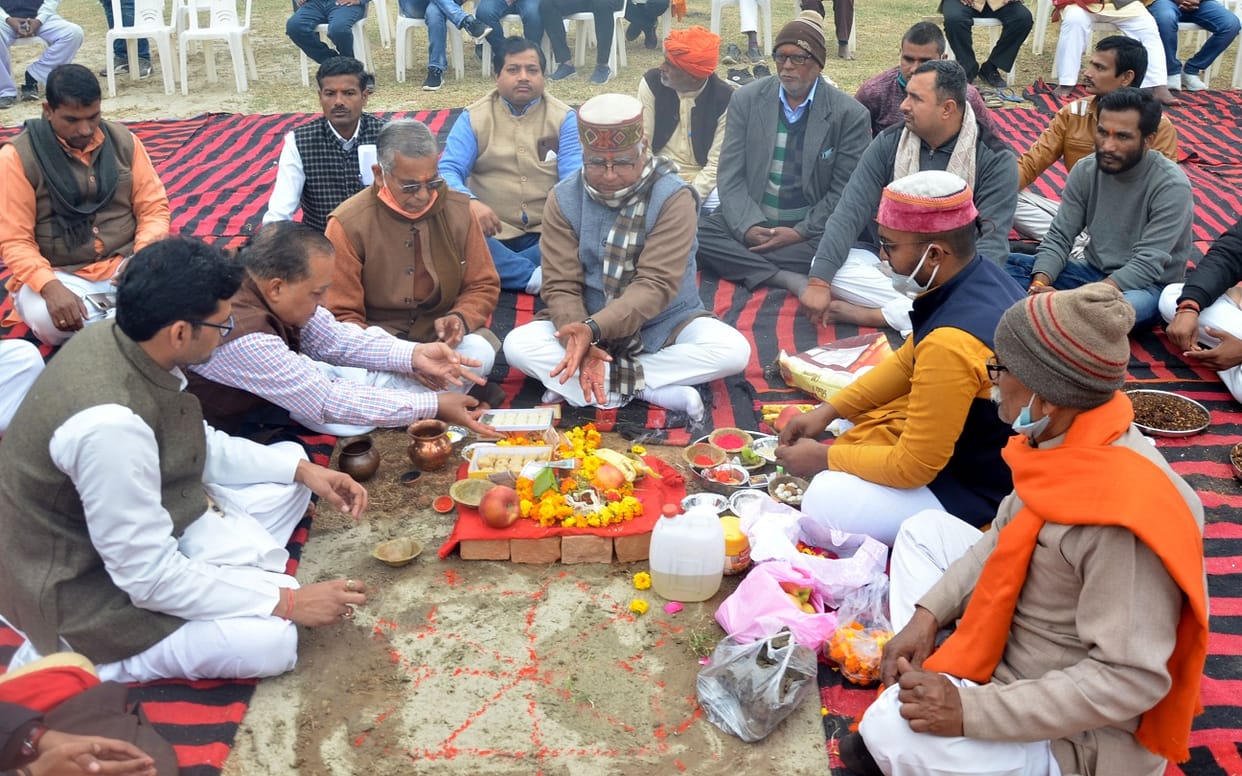 Bhumi Pujan of VHP camp in Mela area