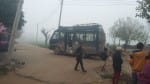 तावडू के गांव बेरी में पहुंची गुजरात पुलिस की गाड़ी।