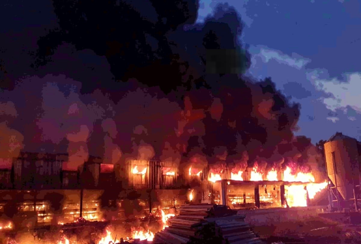 Fire in Amroha: more than 50 thousand hen and chickens die in poultry farm fire
