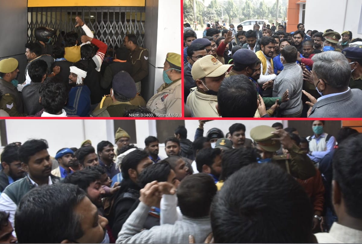 Student organizations came out in protest against date and method of DDU research eligibility test