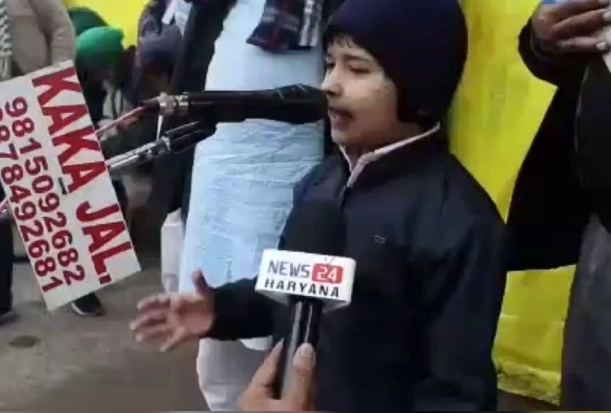 harda seven year old sanika patel become star of farmer protest in delhi singhu and tikri border