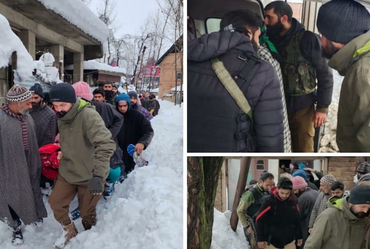 Security forces in Jammu and Kashmir helps people during cold weather and snow everywhere