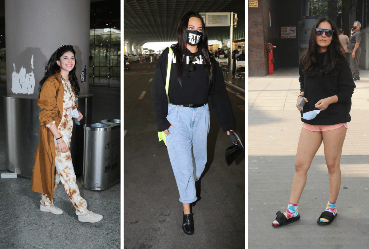 Sonakshi Sinha Angira Dhar and Sanjana Sanghi spotted at Mumbai Airport