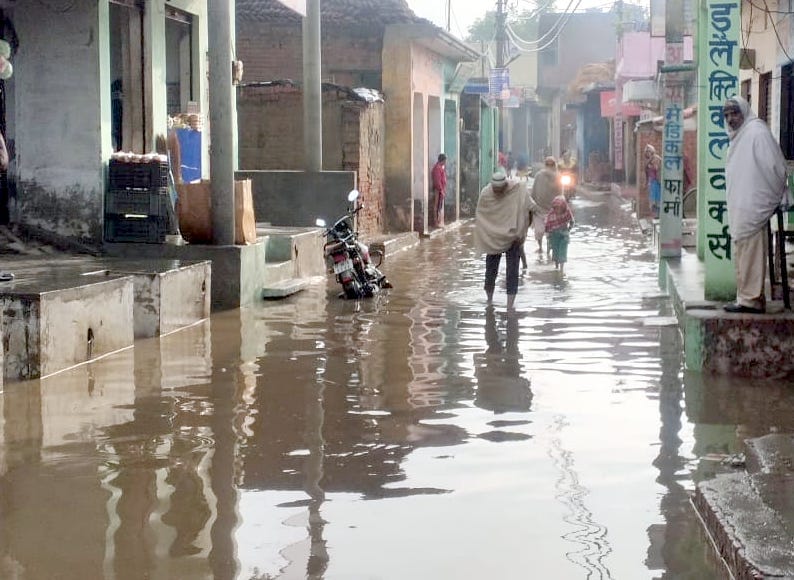 Rain water enters homes