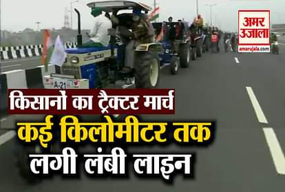 farmers take out tractor march against new laws