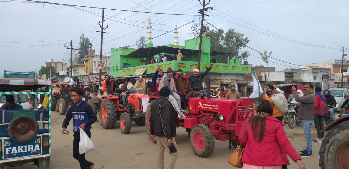 Farmers took out tractor rally in protest against agricultural laws