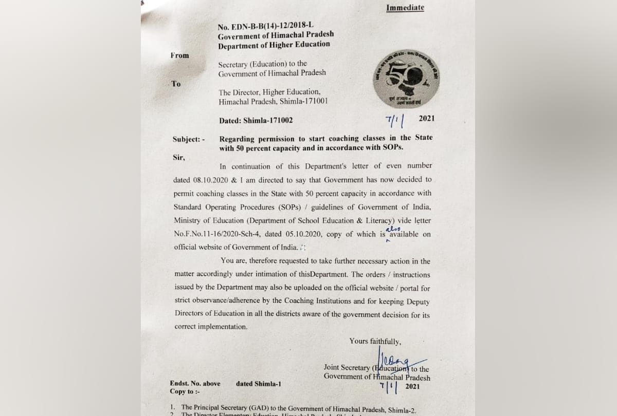 coaching institutes open from today in Himachal Pradesh