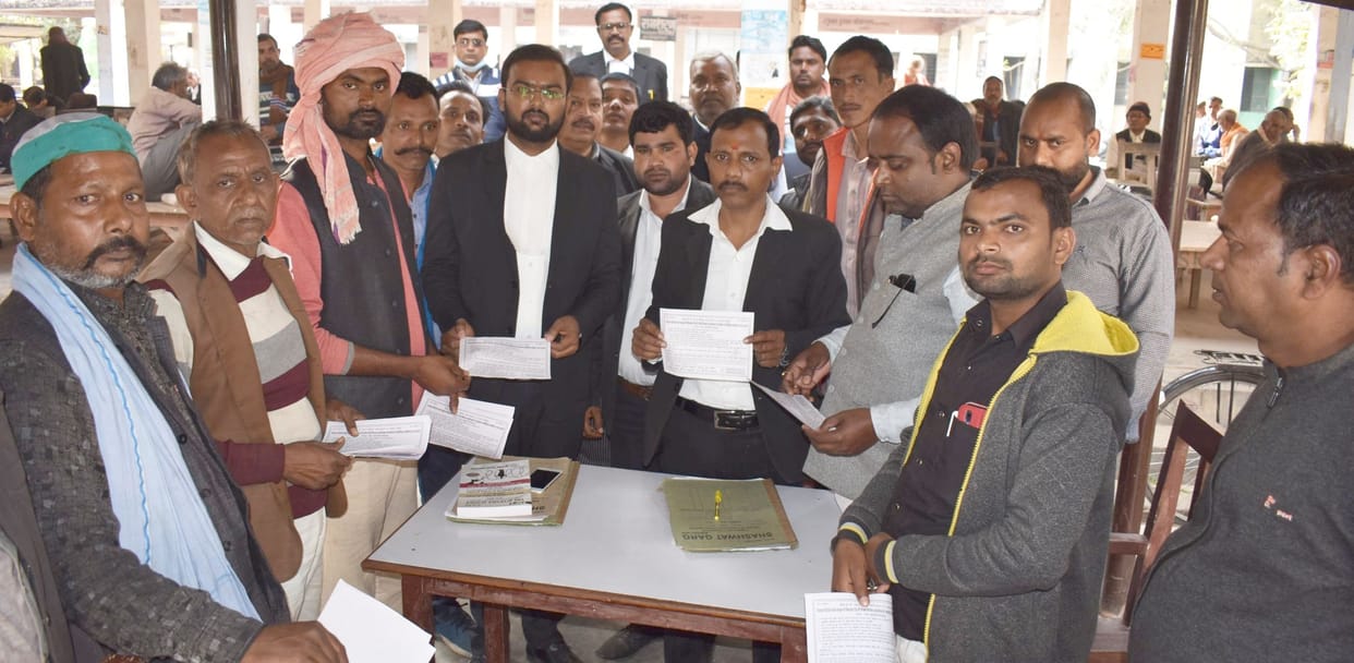 Farmers protesting agricultural laws distributed leaflets
