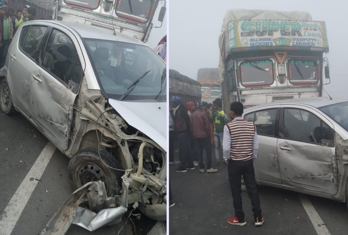 many people injured in road accident due to fog in gorakhpur