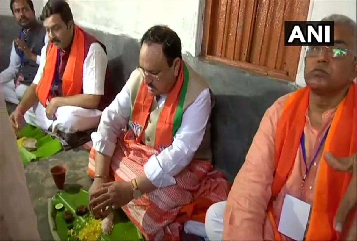 JP Nadda in West Bengal News Ek Mutthi Chawal Campaign ahead assembly election ek mutthi chawal campaign
