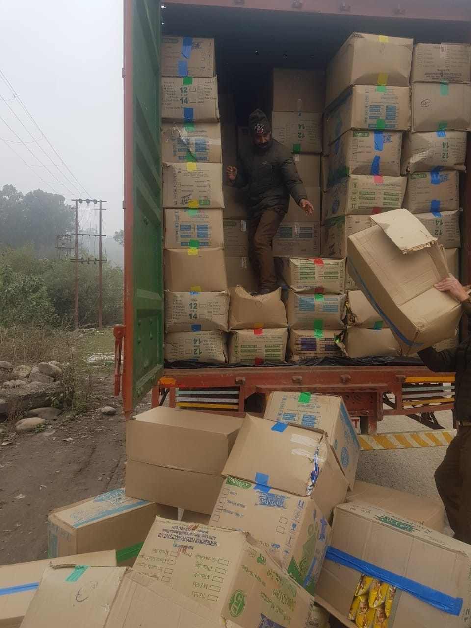 Smugglers hid cattle behind containers of mixers in containers