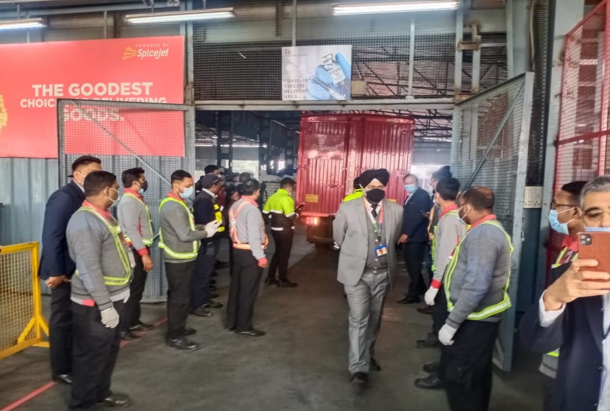 First consignment of covid vaccine covishield arrive at delhi airport taken to rajiv gandhi super speciality hospital and karnal centre