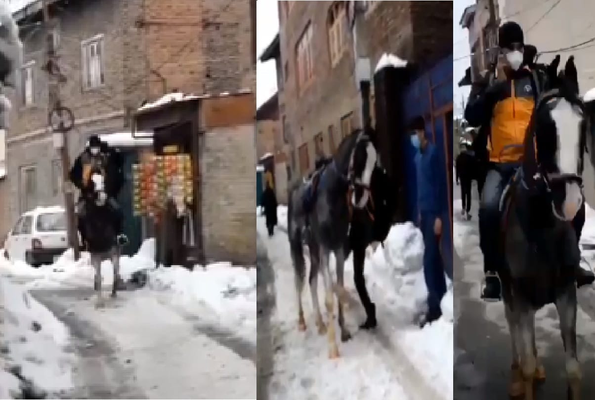 Courier delivery boy in Srinagar got unique view viral video