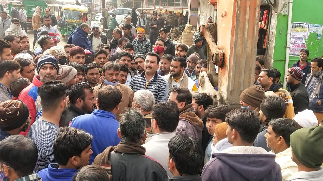 Protest of team reached to remove encroachment