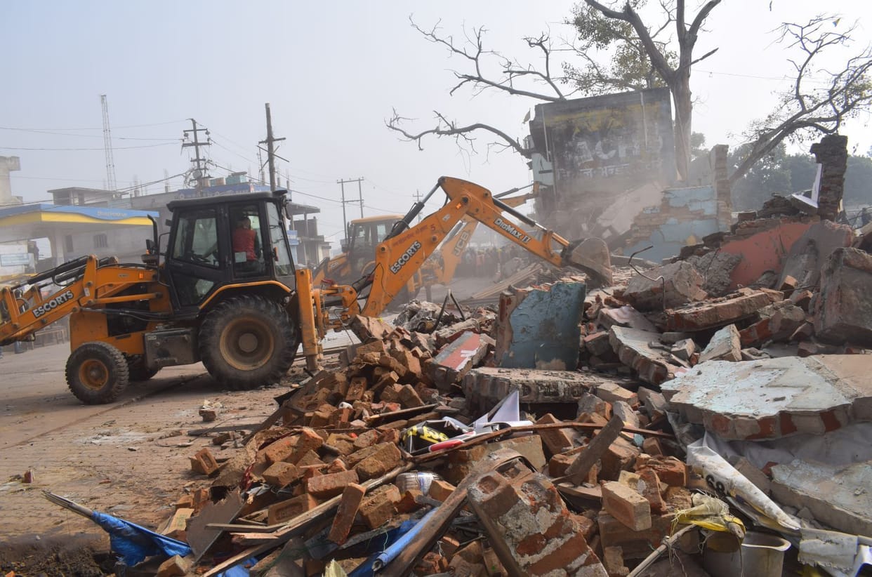 33 50-year-old shops built outside bus stand demolished