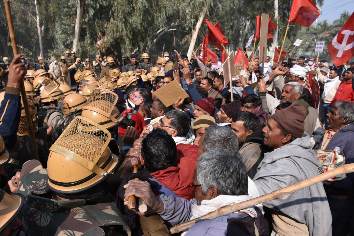 tractor march, road jaam, police, farmers