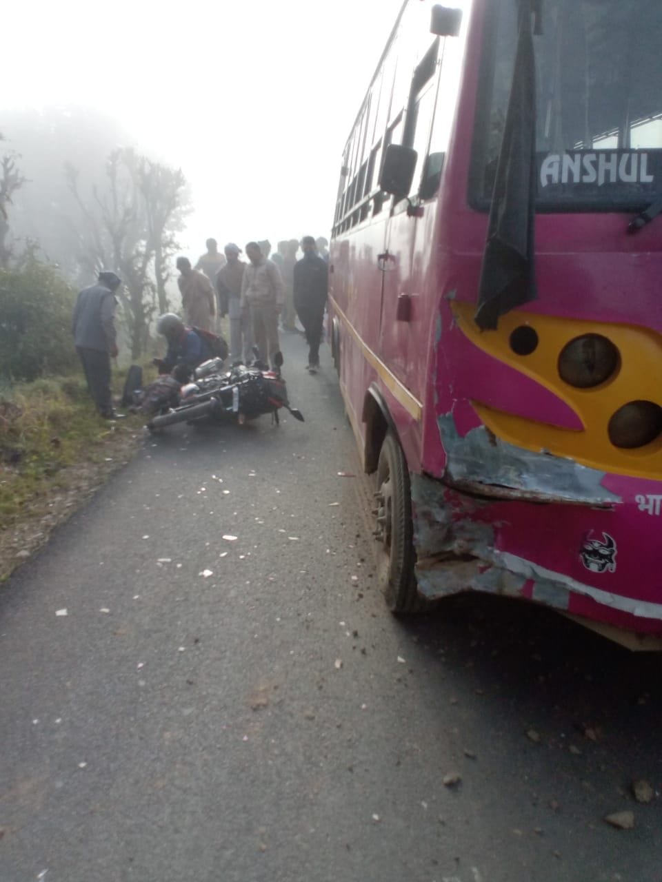 in fog bike accident