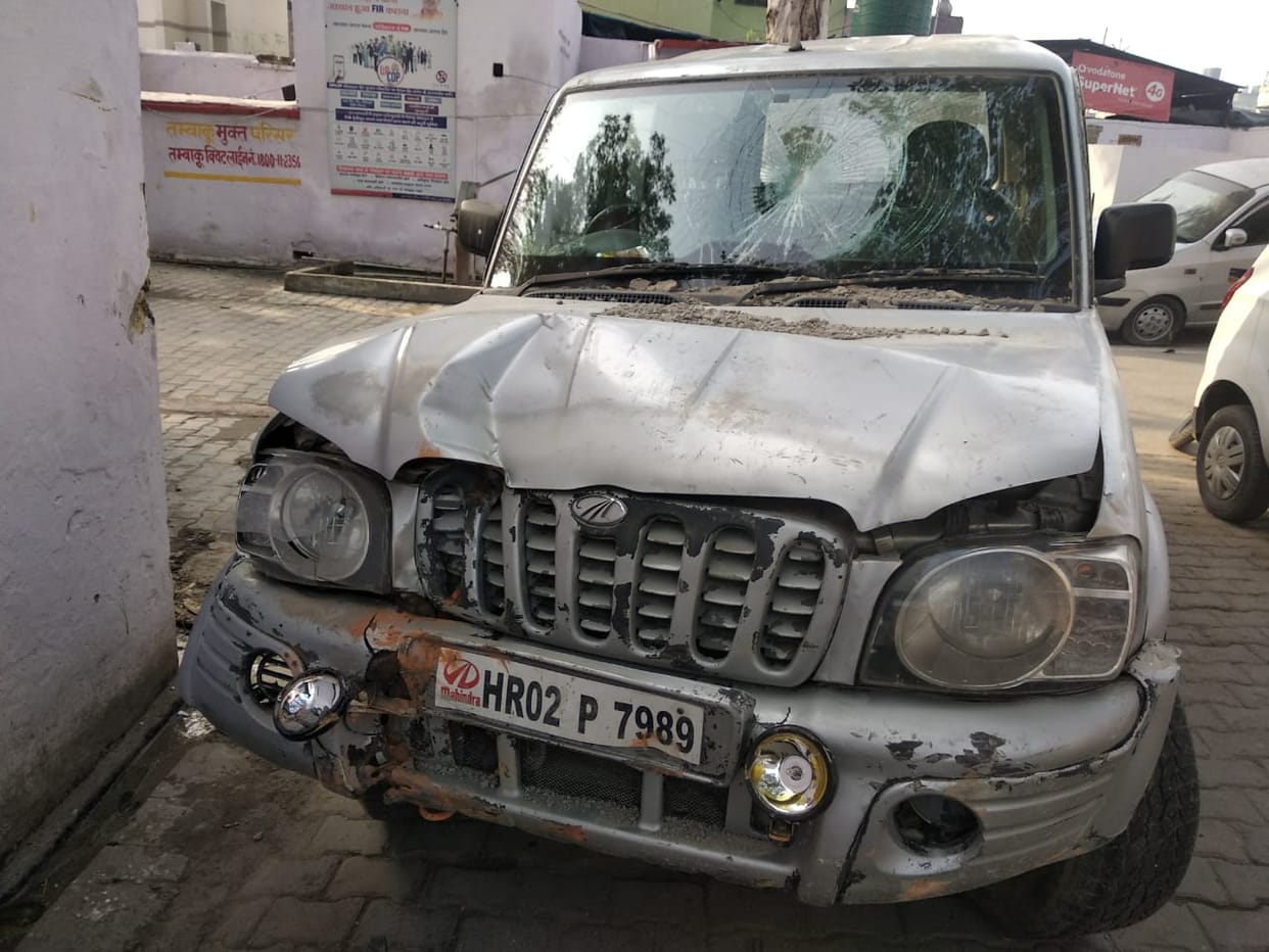 Car collided with tree hit by bike, one dead, two serious